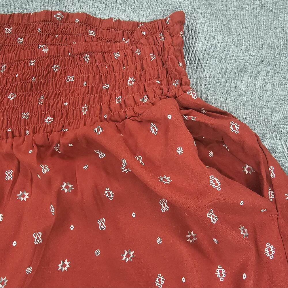 Torrid Pants Women 3T 3X Tall Rust Orange Wide Leg Elastic Waist Boho Geometric - Picture 5 of 12